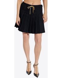 Versace - Drawstring Pleated Mini Skirt - Lyst