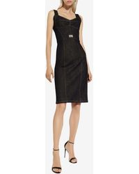 Dolce & Gabbana - Corset-Style Mini Denim Dress - Lyst