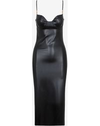 Versace - Latex Sleeveless Midi Dress - Lyst