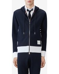 Thom Browne - Loopback 4-Bar Stripes Zip-Up Hoodie - Lyst