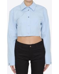 Alexander Wang - Cropped Structured Long-Sleeved Shirt - Lyst