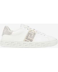 Versace - Crystal Greca Low-Top Sneakers - Lyst