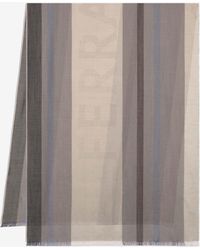 Ferragamo - Maxi Striped Logo Jacquard Stole - Lyst