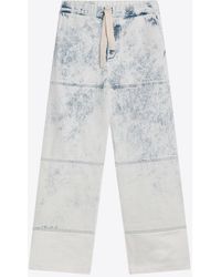 Dries Van Noten - Straight-Leg Bleached Drawstring Jeans - Lyst