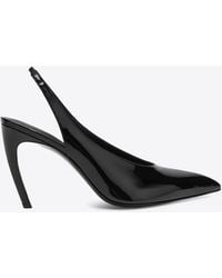 The Attico - Viper 95 Patent Leather Slingback Pumps - Lyst