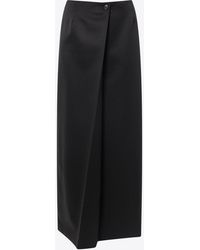 Givenchy - Wrap-Style Wool-Blend Maxi Skirt - Lyst