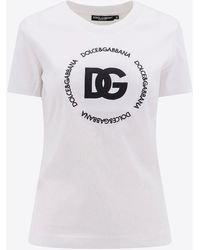 Dolce & Gabbana - Logo-Embroidered Interlock T-Shirt - Lyst