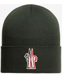 Moncler - Logo Patch Ribbed Wool Knit Beanie - Lyst