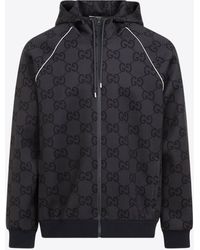 Gucci - All-Over Logo Zip-Up Hooded Sweatshirt - Lyst