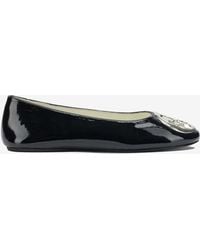 Tory Burch - Reva Logo-Plaque Leather Ballet Flats - Lyst