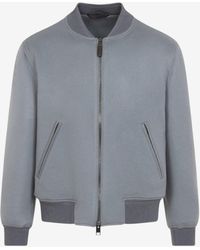 Brioni - Wool Knit Bomber Jacket - Lyst