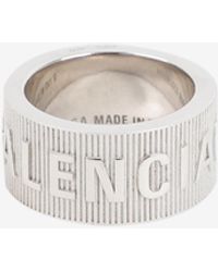 Balenciaga - Force Striped Sterling Silver Ring - Lyst