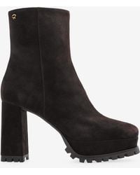 Gianvito Rossi - Harlem 70 Suede Platform Ankle Boots - Lyst