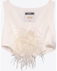 Moschino - Flower Envers Satin Cropped Gilet - Lyst