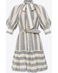 Zimmermann - Matchmaker Swing Striped Mini Dress - Lyst