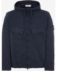 Stone Island - Logo Patch Zip-Up Hooded Jacket - Lyst