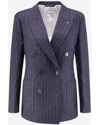 Givenchy - Pinstripe Double-Breasted Wool Blazer - Lyst