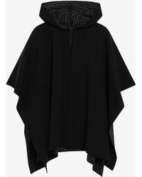 Fendi - Cashmere Wool Cape With Hood - Lyst
