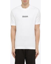 Zegna - Logo Print Crewneck T-Shirt - Lyst