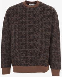 Moschino - All-Over Logo Pullover Sweatshirt - Lyst