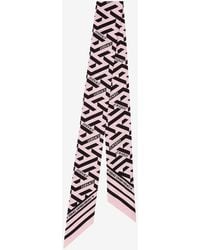 Versace - La Greca Silk Twill Scarf Tie - Lyst
