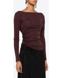 Elisabetta Franchi - Boat-Neck Long-Sleeved Top - Lyst
