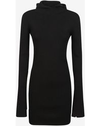 Fendi - Knitted Mini Dress With Hood - Lyst