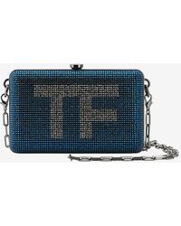 Tom Ford - Mini Tf Crystal-Embellished Box Clutch With Chain Strap - Lyst