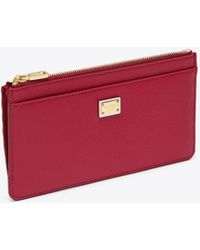Dolce & Gabbana - Large Dauphine Leather Zipped Cardholder - Lyst