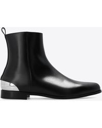 Alexander McQueen - Metal Heel Ankle Boots - Lyst