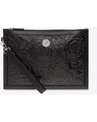 Versace - Medusa Biggie Embossed Leather Pouch - Lyst