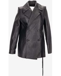 Ann Demeulemeester - Helen Double-Breasted Leather Jacket - Lyst
