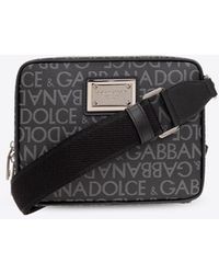 Dolce & Gabbana - Coated Jacquard Messenger Bag - Lyst