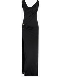 Versace - Long Dress With Decorative Safety Pin - Lyst