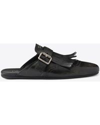 Prada - Shuffle Fringed Calf Leather Mules - Lyst
