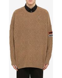 Raf Simons - X Fred Perry Textured Knit Oversized Wool Sweater - Lyst
