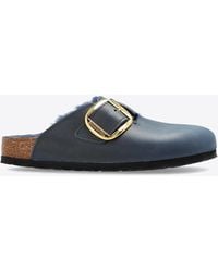 Birkenstock - Slides Boston Big Buckle Shearling - Lyst