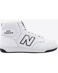New Balance - 480 Leather High-Top Sneakers - Lyst