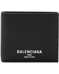 Balenciaga - Logo Print Bi-Fold Leather Wallet - Lyst