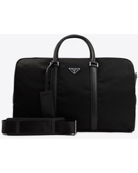 Prada - Re-Nylon And Saffiano Leather Duffle Bag - Lyst