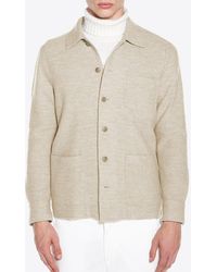 Eleventy - Wool Knitted Overshirt Jacket - Lyst