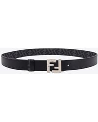 Fendi - Ff Logo Reversible Leather Belt - Lyst