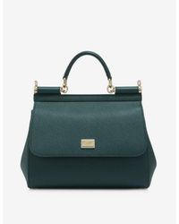 Dolce & Gabbana Dolce Gabbana Large Sicily 58 Bag In Calfskin And Cashmere  Split-Grain Leather