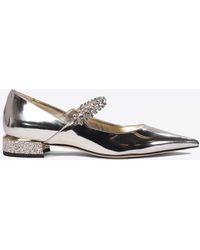 Jimmy Choo - Bing Crystal-Strap Ballerina Flats - Lyst