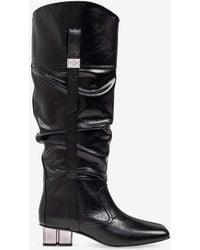 Ganni - Slouchy Knee-High Leather Boots - Lyst