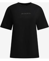 Pinko - More Strass Less Stress T-Shirt - Lyst