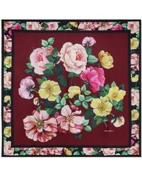 Dolce & Gabbana - Floral Print Foulard Scarf - Lyst
