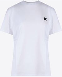 Golden Goose - Crewneck Star Logo Print T-Shirt - Lyst