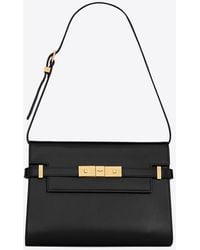 Saint Laurent - Small Manhattan Calf Leather Shoulder Bag - Lyst