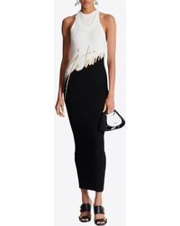 Balmain - Love Letter Jacquard Knit Midi Dress - Lyst